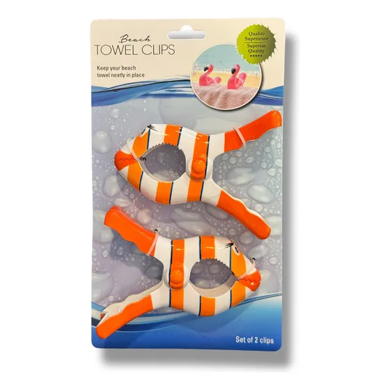 Broche Para Reposera Silla Agarra Toallas Kit X2 Mar Cristal