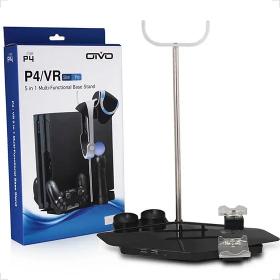 Suporte Vertical 5 Em 1 Carregador Move Ps4/vr Ps4 Pro/ Slim