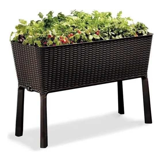 Jardinero Macetero Huerto Easy Grow Keter Color Marrón