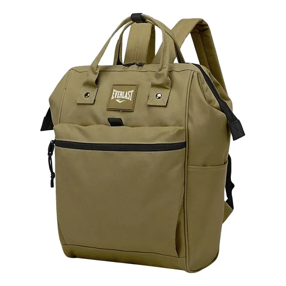 Mochila Everlast Boca Rígida Clásica Lisa De Tela Urbana Color Kaky 22159