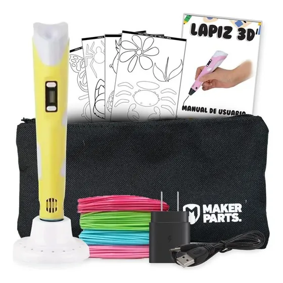 Lapiz 3d Con Lcd + Filamento De Colores + Cartuchera