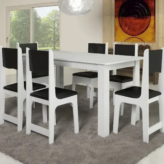 Mesa Comedor Rectangular De Madera Con 6 Sillas Cocina Estar