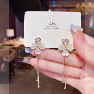 Pendientes Florales Con Flecos De Estilo Coreano De Moda Ojo Pendientes Florales Con Flecos De Estilo Coreano De Moda Ojo