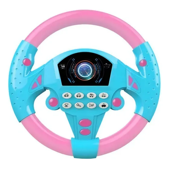 Volante Musical Infantil Toy King Som E Luz Cor Rosa