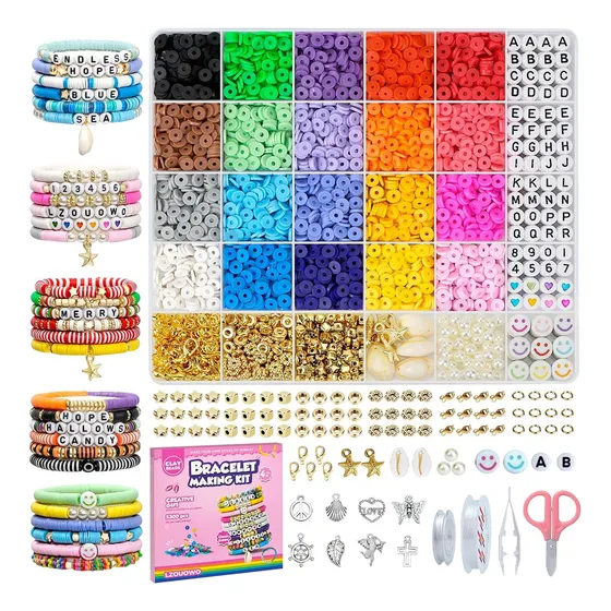 Kit Para Hacer Pulseras Niñas Incluye Dijes 5000 Piezas