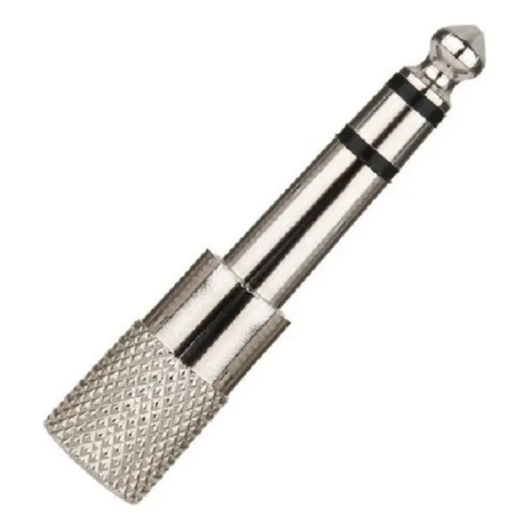10 Adaptadores Plug 6.5 A Plug Hembra 3.5mm Stereo Metalico 