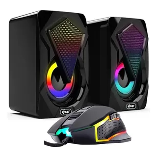 Caixa De Som Knup 6w Rms Usb + Mouse 4800 Dpi Led Rgb Pc Not Caixa De Som Knup 6w Rms Usb + Mouse 4800 Dpi Led Rgb Pc Not