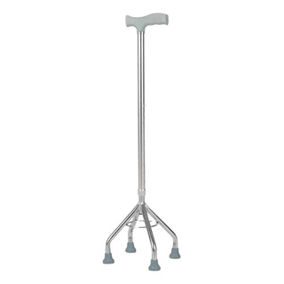 Baston De 4 Patas 4 Apoyos Aluminio De Base Alta Premium Color Gris/cromado Baston De 4 Patas 4 Apoyos Aluminio De Base Alta Premium Color Gris/cromado
