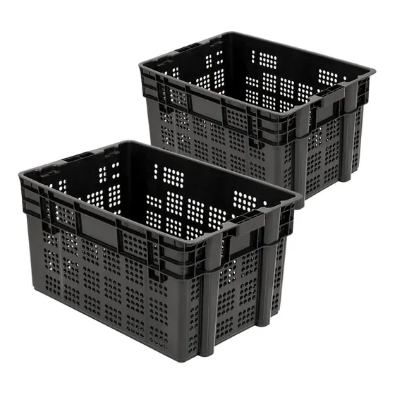 Set X2 Canastillas Organizadoras Apilables Y Anidables 25 Kg