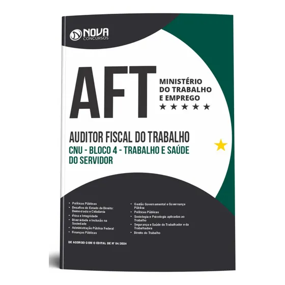 Apostila Completa Bloco 4 - Aft Auditor Fiscal Do Trabalho - Cnu 2024 Atualizada - Editora Nova
