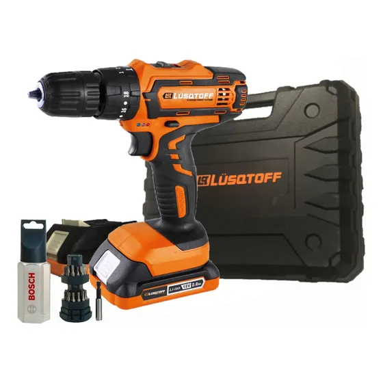 Taladro Atornillador Percutor Lusqtoff 18v Inalambrico 2 Bat