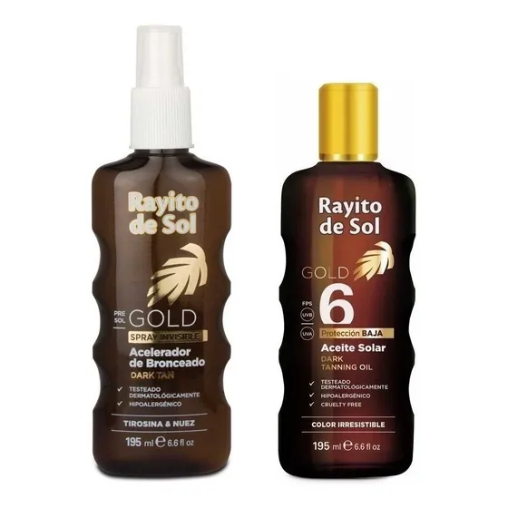 Rayito De Sol Gold Aceite Solar F6 + Acelerador De Bronceado