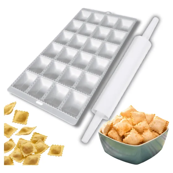 Utensílios De Modelar Mini Pastel Ravioli + Rolo Abrir Massa