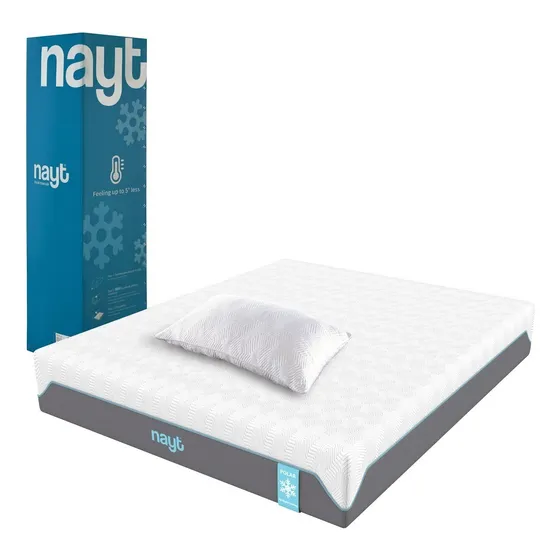 Colchón En Caja Memoryfoam Y Resortes Nayt Polar Matrimonial