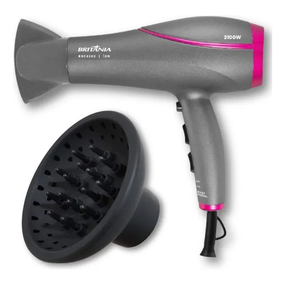 Secador De Cabelo Britânia Bsc2200 2100w Bivolt Com Difusor
