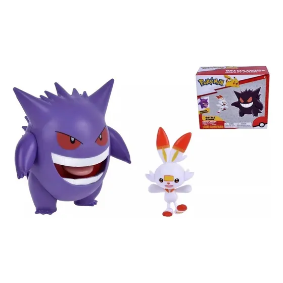 Pack Figuras Gengar Y Scorbunny Pokemon Battle Ready