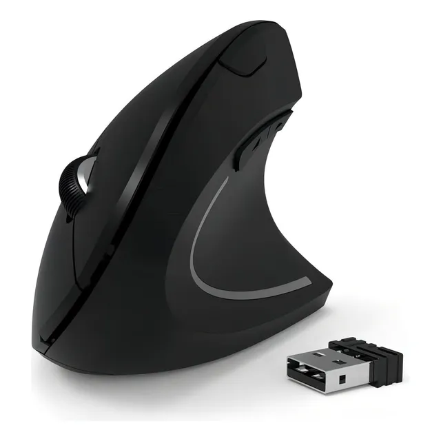 Mouse Ergonómico Vertical C18 Negro Inalámbrico Genérico