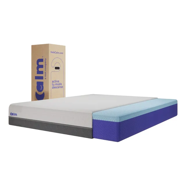 Colchón Calm De Memory Foam 2 Plazas Color Blanco