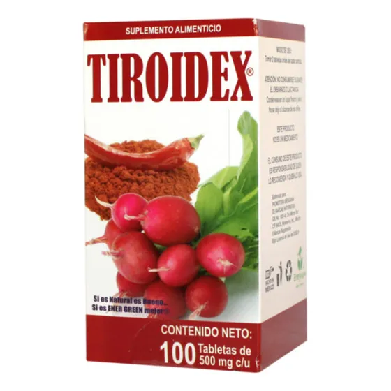 Tiroidex 100 Tabs De 500 Mg C/u Energreen Sabor Sin Sabor