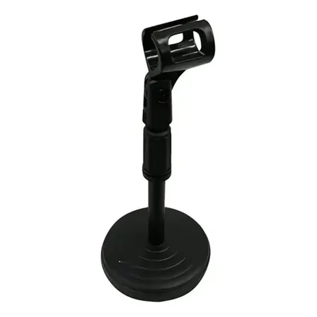 Suporte De Mesa Microfone Mini Pedestal Portatil Desmontável Preto