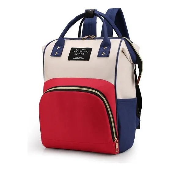 Bolso Mochila Maternal Bebe Resistente Impermeable Madre Color Multicolor