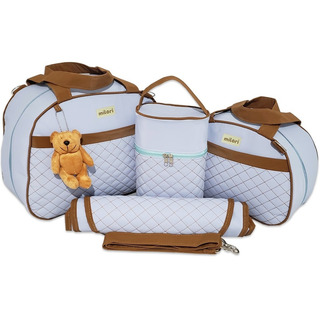 Kit Bolsa Maternidade Unissex Com Trocador Porta Mamadeiras Kit Bolsa Maternidade Unissex Com Trocador Porta Mamadeiras