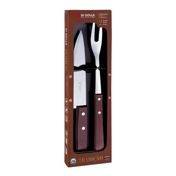 Set Cuchillo Con Tenedor Trinche Para Asado Ideal Regalo
