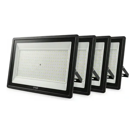 Kit 5 Refletor Led Grande 600w 6500k Pdgua Campo De Futebol 127/220v Preto Branco-frio