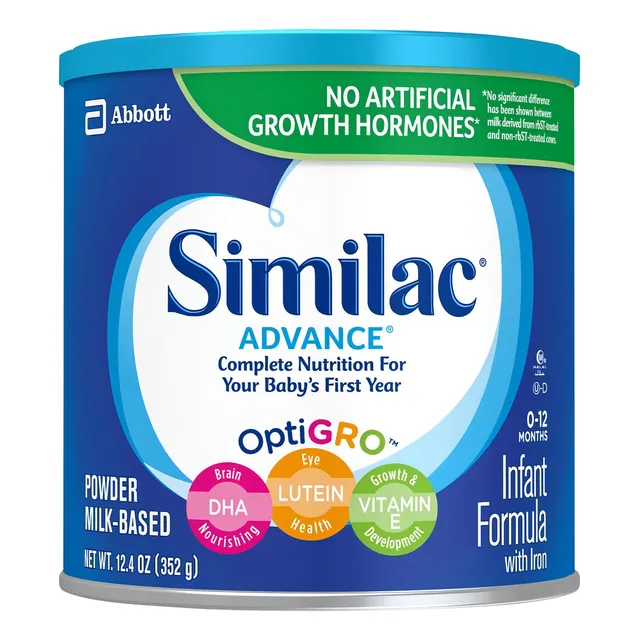 Leche de fórmula en polvo Abbott Similac Advance en lata de 1 de 352g - 0 meses a 1 años