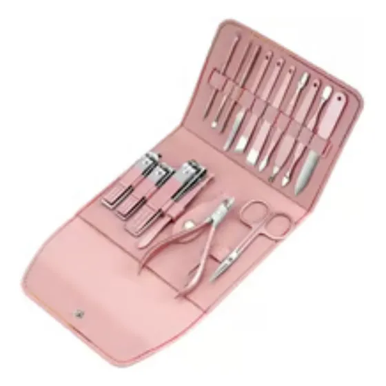 Kit Manicure Y Pedicure 16 Piezas Acero Inoxidable Completo