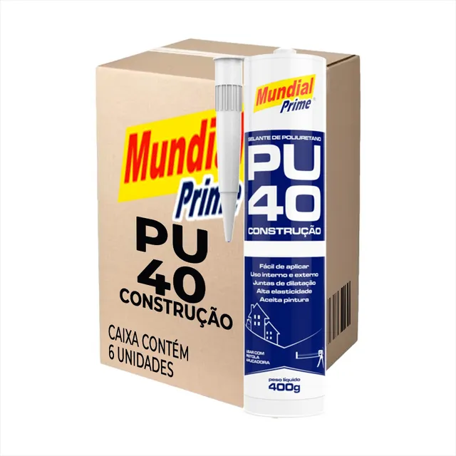 Selante Pu40 Construção 400g Borracha Flexível Kit 6