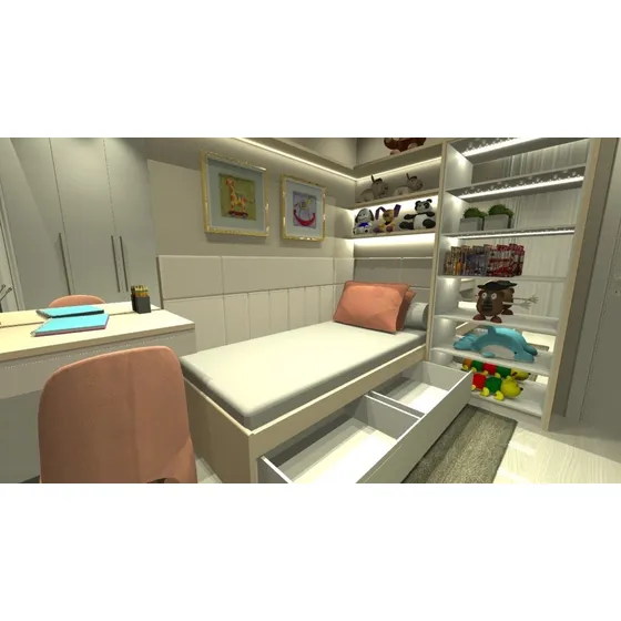 Projeto Para Quarto Infantil Planejado Com Plano De Corte