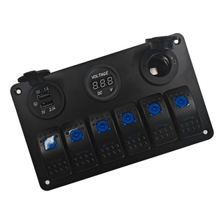 Switch Panel Rocker Con 6 Botones P/auto Marino 12-24v 2 Usb Switch Panel Rocker Con 6 Botones P/auto Marino 12-24v 2 Usb