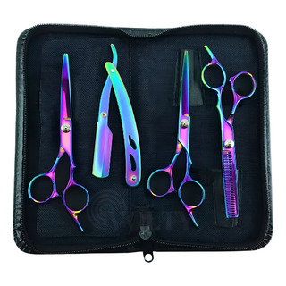 Kit 3 Tesouras Profissionais Barbeiro Fio Laser Navalhas Kit 3 Tesouras Profissionais Barbeiro Fio Laser Navalhas
