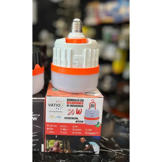 Bombillo De Emergencia O Recargable 20w Vatio E27 + Usb C