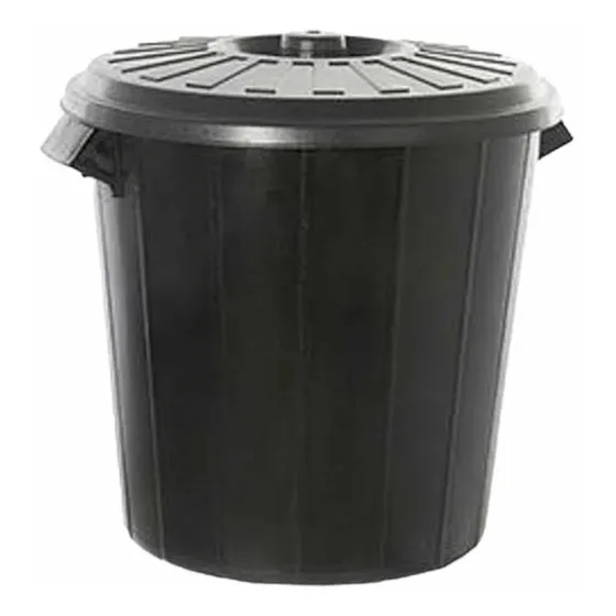 Basurero Papelero 60 Litros Tapa Lisa Color Negro