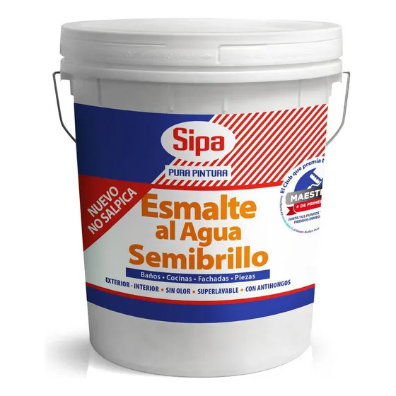 Sipa 41840505 esmalte al agua semibrillo 120 m² 1 unidad blanco
