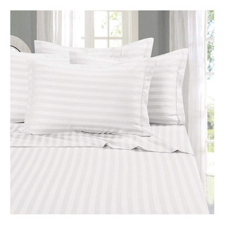 Elegant Comfort Sábanas King Blanco Microfibra Rayas 6pz Elegant Comfort Sábanas King Blanco Microfibra Rayas 6pz