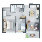 2 dormitorios  |  1 baño