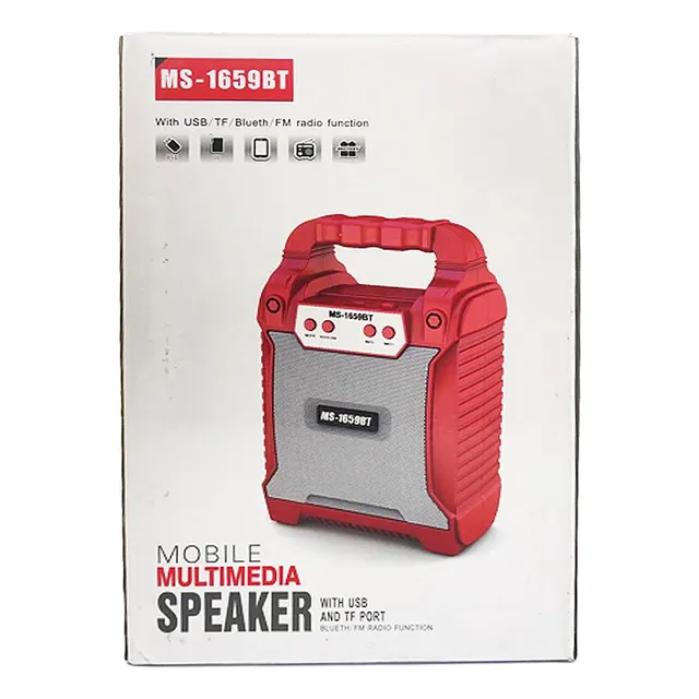 Mini Parlante Rojo Recargable Bluetooth Y Radio - K003