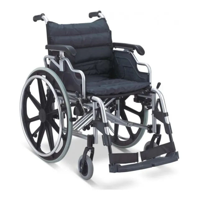 Silla De Ruedas En Aluminio Plegable Posa Brazos Rebatibles
