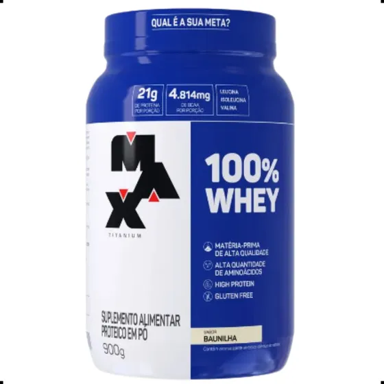 Suplemento Proteico 100% Whey Max Titanium - 900g