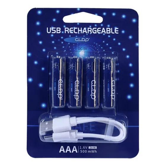 Batería Pila Recargable Puerto Usb Tipo C / Triple A (aaa)