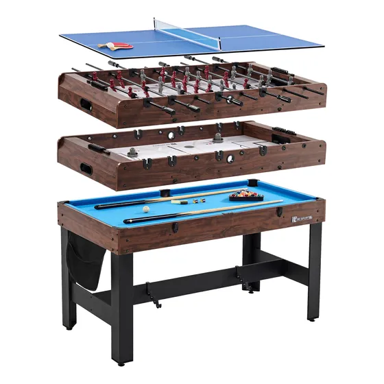 Mesa Multijuegos 4 En 1 Futbolito Billar Hockey Ping Pong