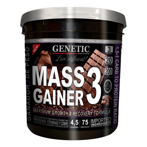 N° 1 Super Ganador Masa Muscular Mass Gainer 4.5 Kg Genetic