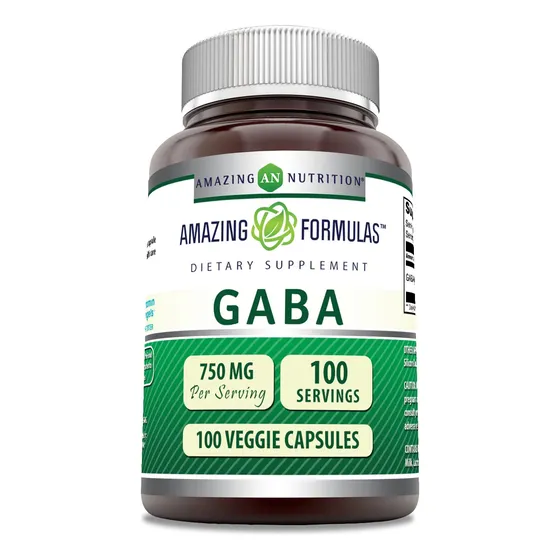 Suplemento Amazing Formulas Gaba 750 Mg 100 Cápsulas Vegetar
