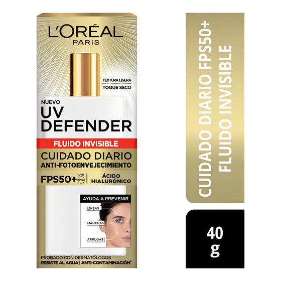 Protector Solar Fluido Uv Defender SPF50+ L'Oreal Paris 40g
