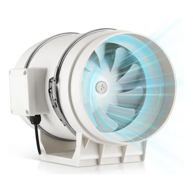 Exaustor Axial Turbo Exb 200mm Branco 130w 220v In-line Turb