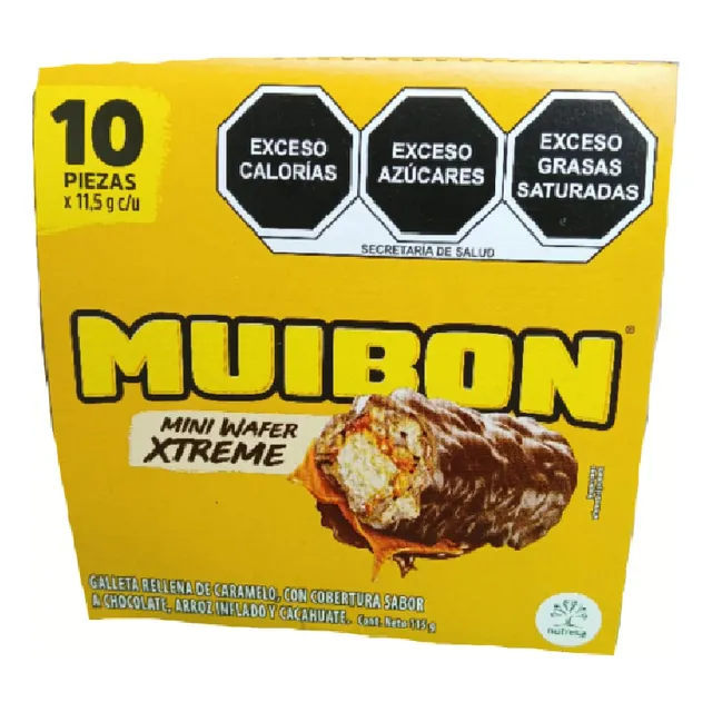Muibon Mini Wafer Xtreme Caja Con 10 Pzas 115 G