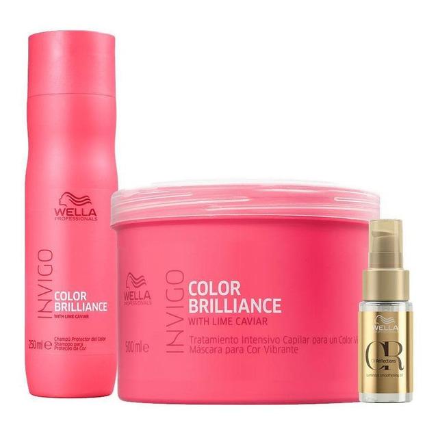 Kit Wella Pro Inv Brilliance Sh 250 + Masc 500 + Oil 30 Kit Wella Pro Inv Brilliance Sh 250 + Masc 500 + Oil 30